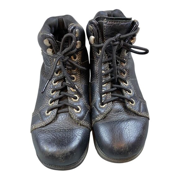 Harley Davidson Tyler 84280 Womens Motorcycle Boots Size 7 Black Lace Up Leather - Picture 6 of 12